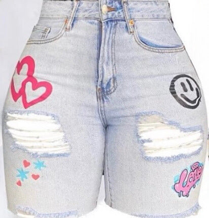 Love Graffiti Print Bermuda Shorts