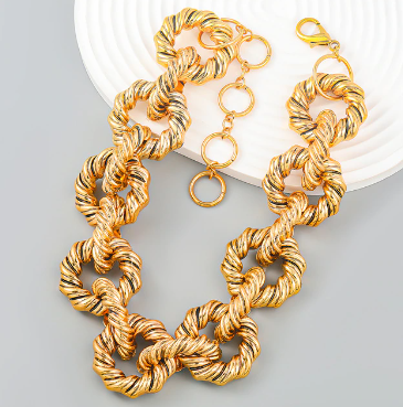 Gold Open Circle Chunky Necklace & Bracelet Set *(Can Be Sold Separately)