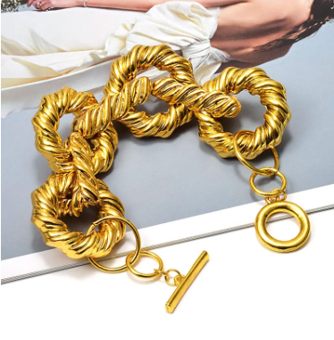 Gold Open Circle Chunky Necklace & Bracelet Set *(Can Be Sold Separately)