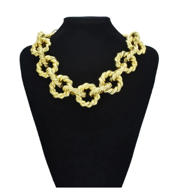 Gold Open Circle Chunky Necklace & Bracelet Set *(Can Be Sold Separately)